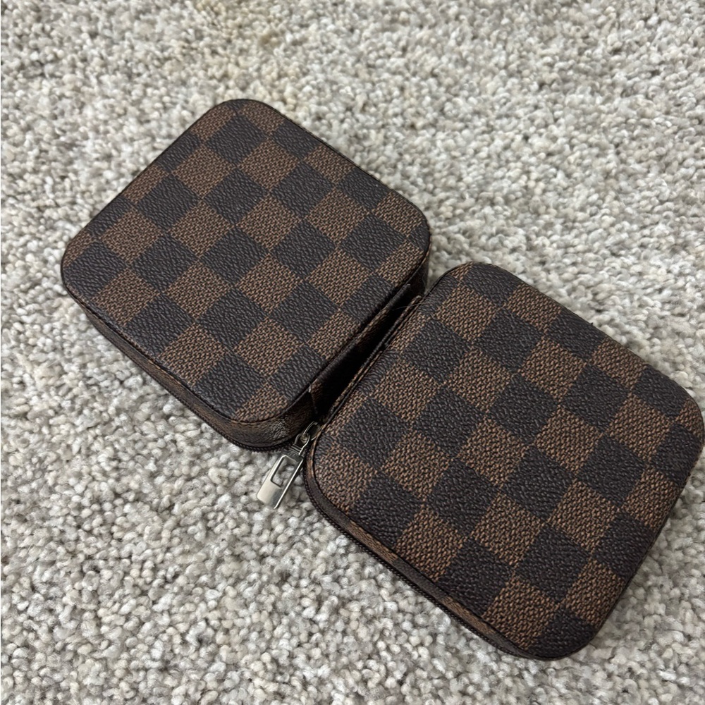 Checkered Brown jewelry box